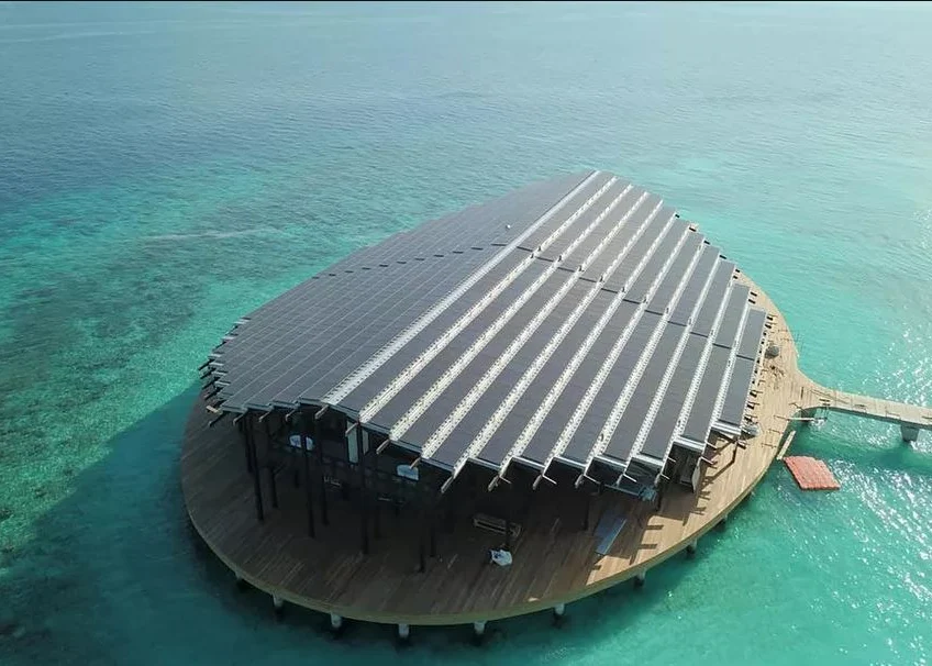 Maldives luxury resort is powered entirely by solar panels