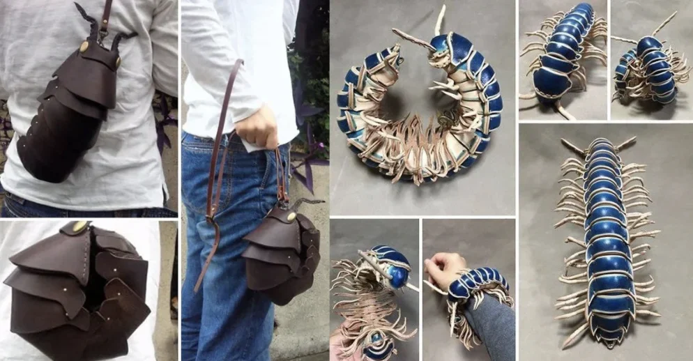 Talented artist creates leather accessories of insects that are super lifelike