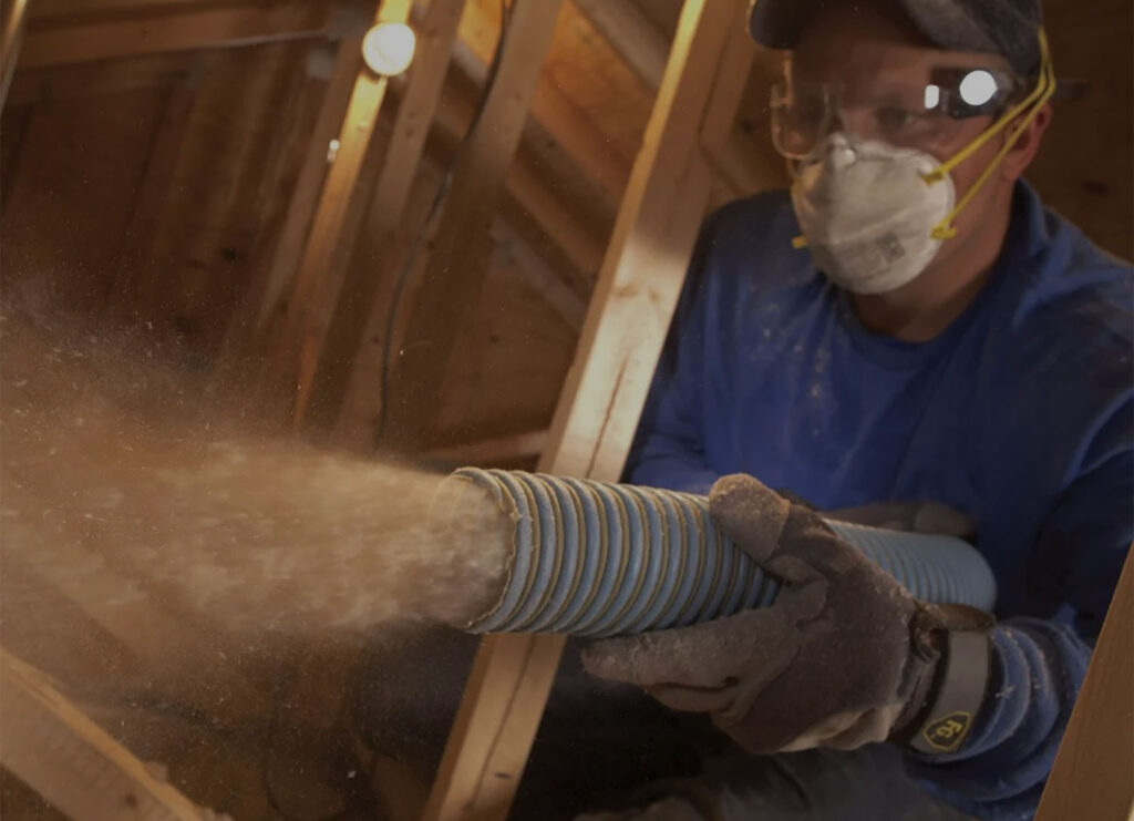 attic insulation installation